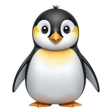 cinematic-cute-emperor-penguin-portrait-emoji,-head-tilted-playfully-and-inquisitively,-with-glossy,-pristine-plumage,-sparkling-eyes-filled-with-curiosity,-simplified-yet-irresistibly-adorable-features, black, large black eyes face, zoomed in sticker