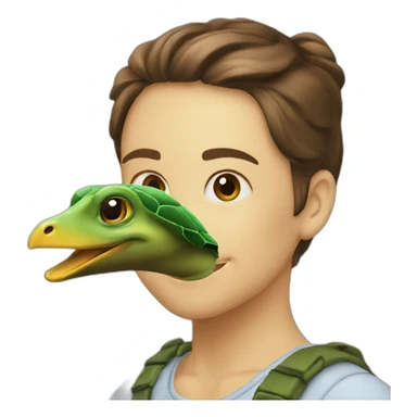 Tortue sur un canard sticker