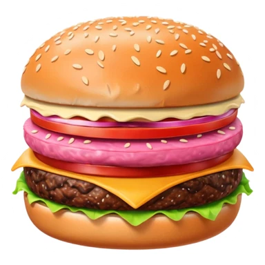 pink burger sticker