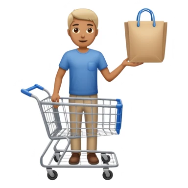 a man with a shopping cart full body sticker