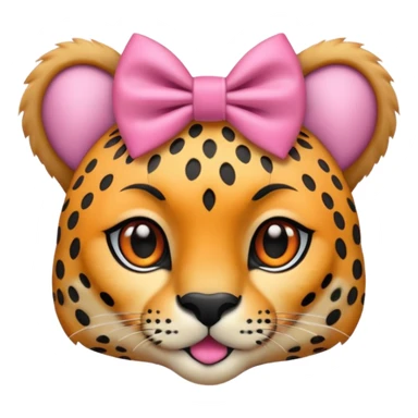 Cheetah with a pink bow  sticker