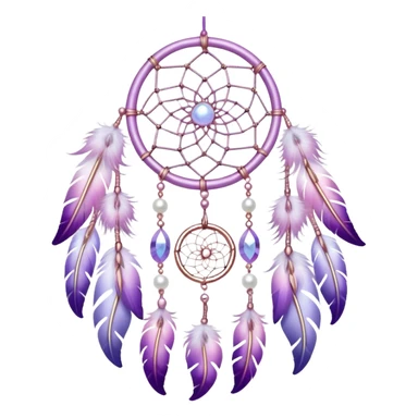 Iridescent Pastel white-pink-Violet-purple lavender dreamcatcher, white bead pearls, silver accents, rose metal  sticker