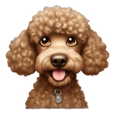 the cutest  brown poodle sticker