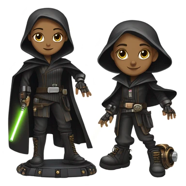 Jedi Wednesday Addams piloting a Jumpspeeder anti-gravity repulsorlift steampunk swoop sticker