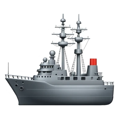 2D Emoji of an frigate sticker
