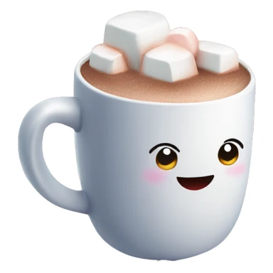 Hot cocoa with marshmallows in a Santa calls cup sticker