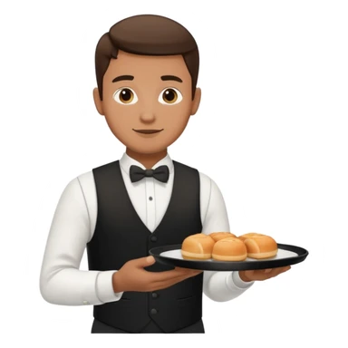 serveur avec un plateau dans la main sticker