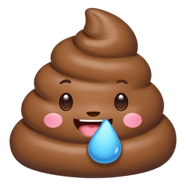 blue kawaii poop sticker