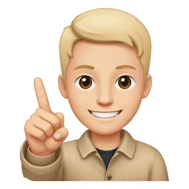 En person som pekar ful finger och ler sticker