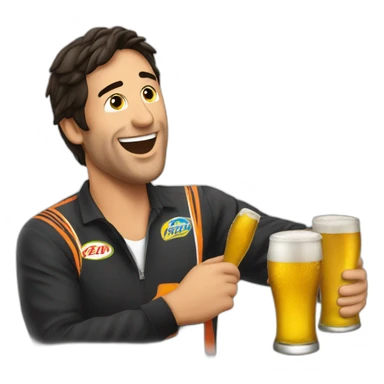 Checo perez tomando cerveza sticker