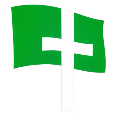 Flag emoji with a Christian cross in it in color green sticker