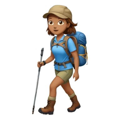 woman hiking  brown hair sticker