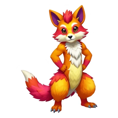colorful anthro vernid fursona Fakemon sticker