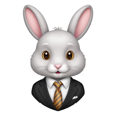 RABBIT WITH TIE sticker