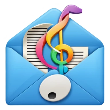 Mail with music note stamp sticker