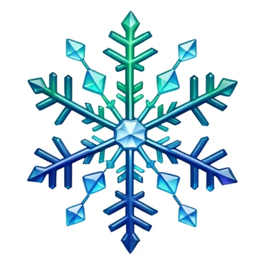 Gradient iridescent green blue indigo snowflake  sticker