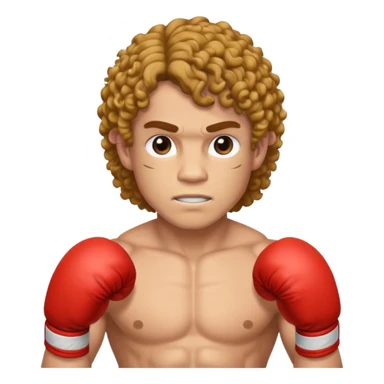 Boxer , with a curly mullet haircut sticker
