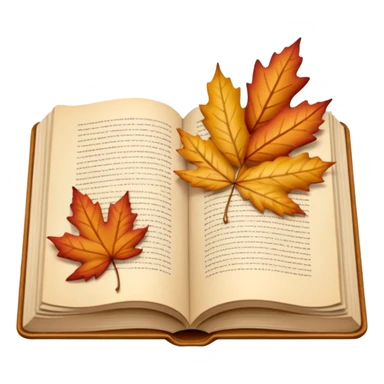 beige autumn open book with leaves on it sticker
