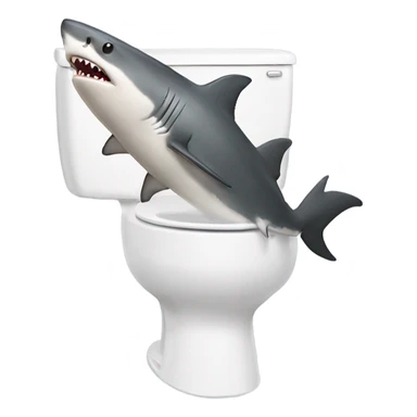 Shark pooping on a toilet ￼ sticker
