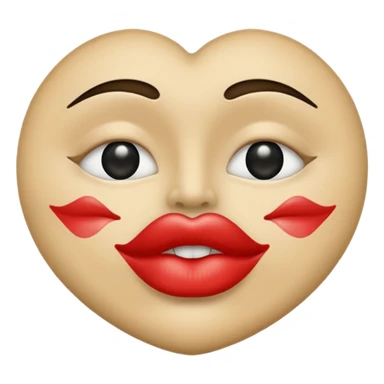 beige colored kiss print (NO FACE) sticker