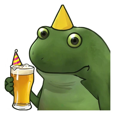 holding a beer sticker