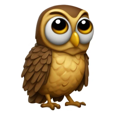 buho con un lapicero y su cuaderno de apun sticker