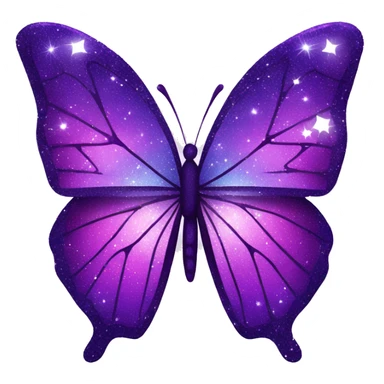 Purple-Shiny-Gem-Crystal-Glitter-Nebula-Gradient-Sparkle-Stars-Glossy-Butterfly sticker