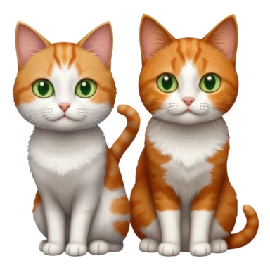 3 tiny different coloured short haired cats including a dark grey and white cat with green eyes,and  a ginger and white with orange eyes and a brown tabby and white with hazel eyes sticker