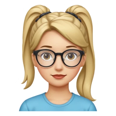 Ponytail Girl with Glasses sticker