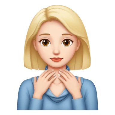 Woman with hands around her neck  sticker