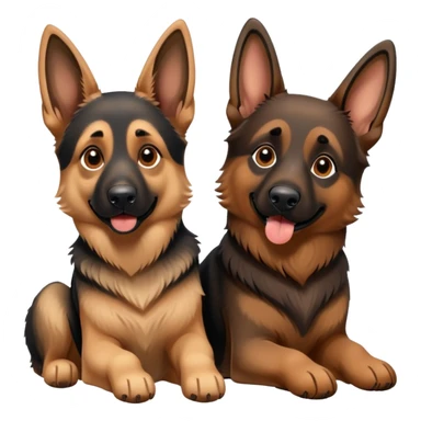 Two German shepherds playing together  sticker