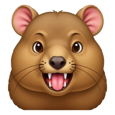 Hyrax sticking tongue out with its fangs making fun of capybara sticker
