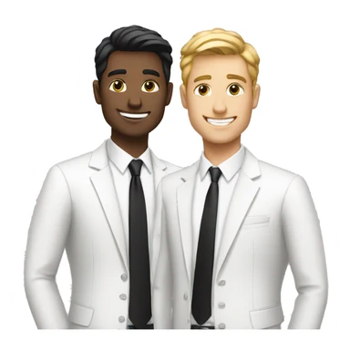 TWO GUYS IN BUSINESS SUITS, WHITE AND BLACK, BEST FRIENDS VIBE sticker