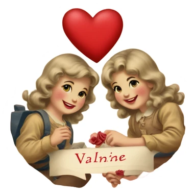 vintage valentine’s day card sticker