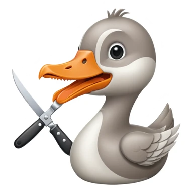 goose biting knife menace sticker