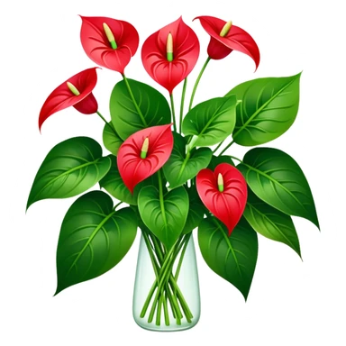 big bouquet Anthurium, luxuriant, stem, leaf sticker