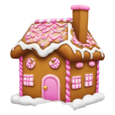 Gingerbread house with a pink bow  sticker
