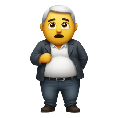 Man holding his belly with a sick face  sticker