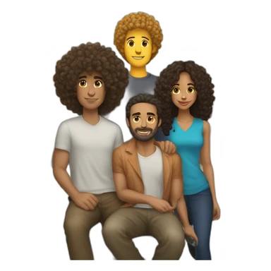 couple with one white man with long curly hair and one mixed race woman with afro cut and one alley cat seat sticker