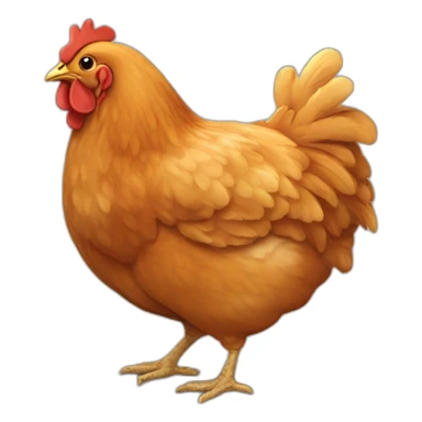 Un poulet qui mange un nugget sticker