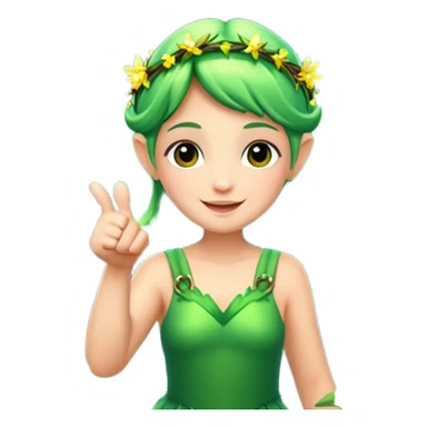 forest fairy double thumbs up with fireflies sticker