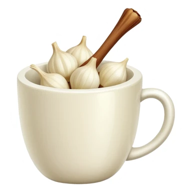 individual peeled garlic clove in a cup sticker