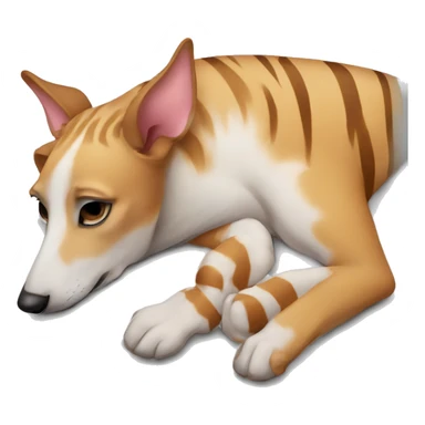 Fawn tiger greyhound sleep  sticker