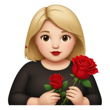ash Trevino is a fat girl with dirty blonde hair and has a rose in her hand , really fat sticker