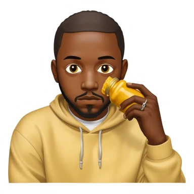 Kendrick Lamar squeezing mustard on drake sticker