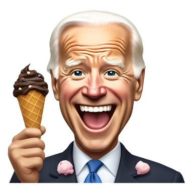 Laughing Joe Biden eating ice cream sticker