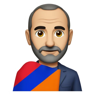 Pashinyan with Armenian flag sticker
