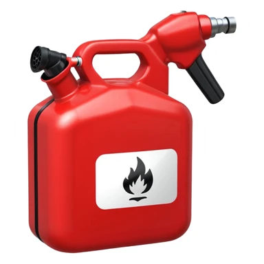 2d red gas can ios emoji with black nozzle sticker