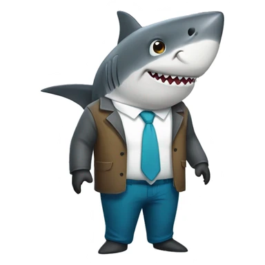 Shark dressed as man sticker