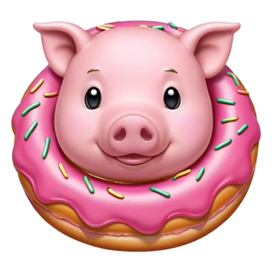 A pig in a doughnut  sticker